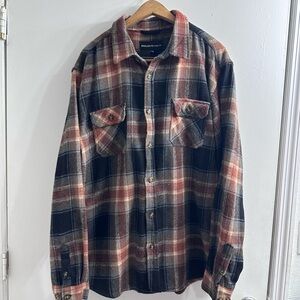 Plaid Button-Up Shirt: Brown